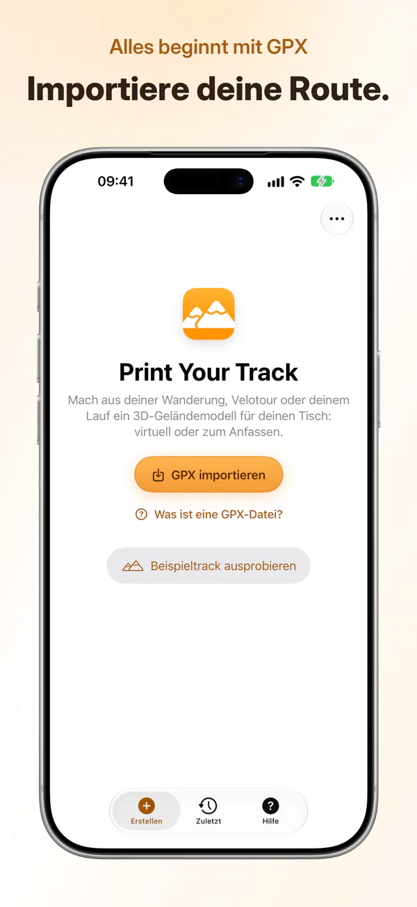 Alles beginnt mit GPX: Importiere deine Route.