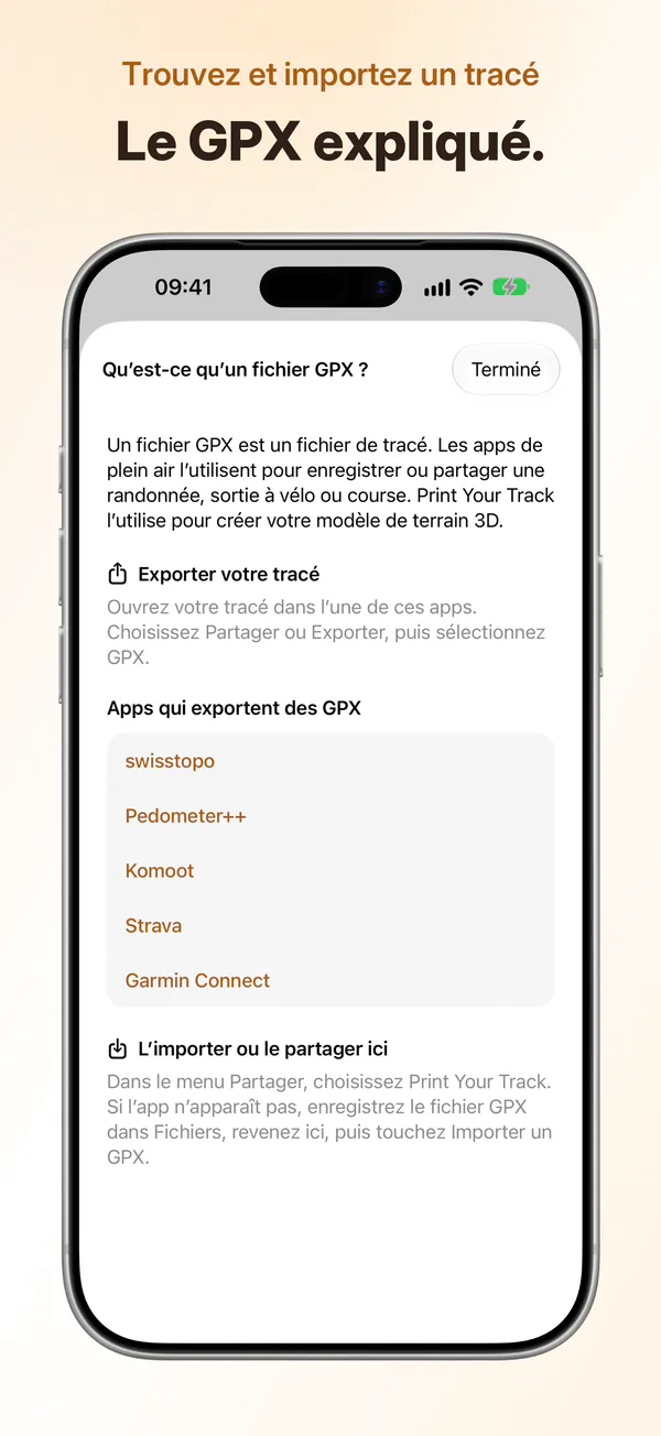 Trouvez et importez un tracé: Le GPX expliqué.