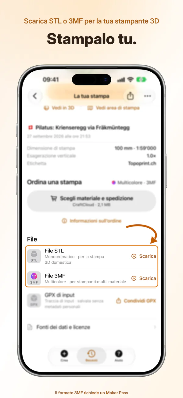 Scarica STL o 3MF per la tua stampante 3D: Stampalo tu.